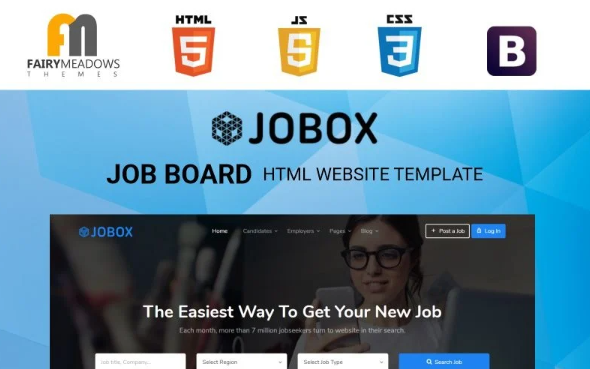 Jobox – Job Board HTML5 Website Template — Template by Templatemonster