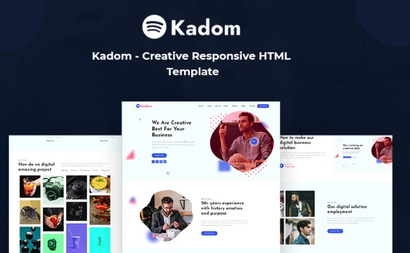 Kadom – Creative Responsive Website Template — Template by Templatemonster