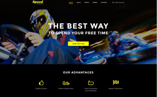 Karting Responsive Website Template — Template by Templatemonster