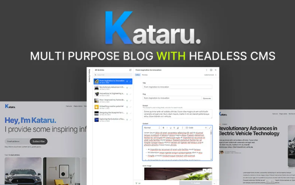 Kataru – Multipurpose Blog Theme – Sanity CMS + NextJS + Tailwind CSS — Template by Templatemonster