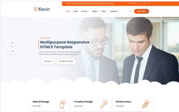 Kevin – IT Solutions & Services HTML5 Responsive Template — Template by Templatemonster