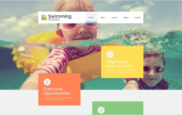 Kids Swimming School Website Template — Template by Templatemonster