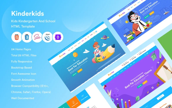 Kinderkids – Kids Kindergarten And School HTML Template — Template by Templatemonster