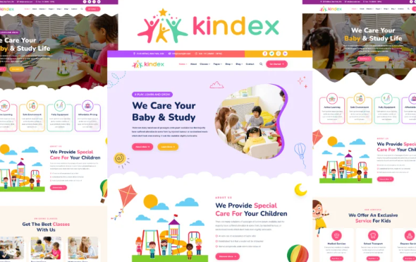 Kindex – Kindergarten And Baby Care HTML5 Template — Template by Templatemonster