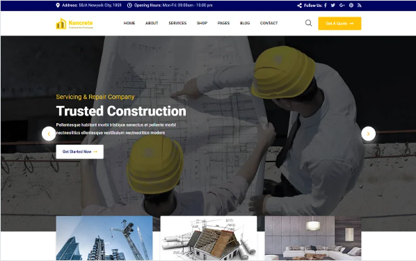 Koncrete – Construction Building Business HTML Template — Template by Templatemonster