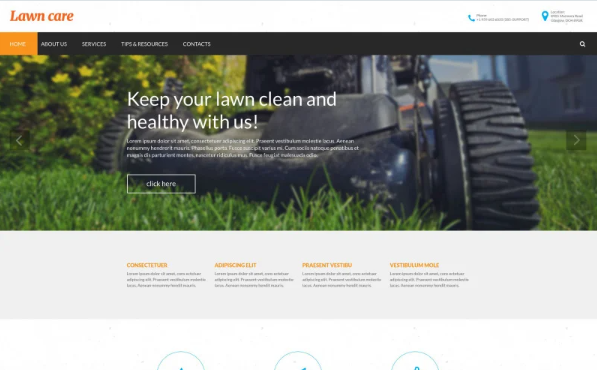 Lawn Mowing Responsive Website Template — Template by Templatemonster