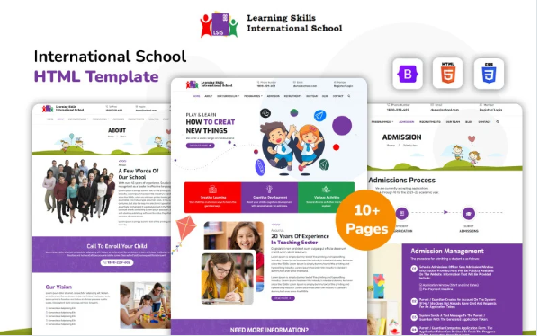 Learning Skill School – Kids School HTML5 Website Template