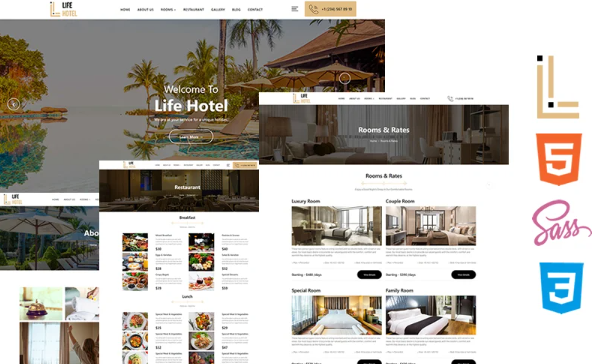 Life Hotel – Hotel Booking Html5 Css3 Theme Website Template — Template by Templatemonster