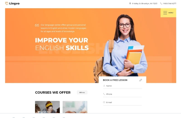 Lingvo – Language School Multipage Simple HTML5 Bootstrap Website