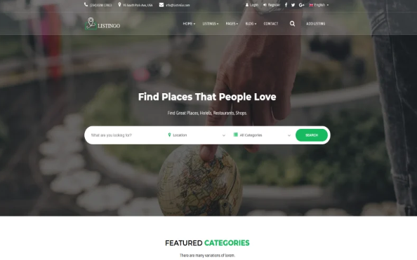 Listingo – Directory HTML Website Template — Template by Templatemonster