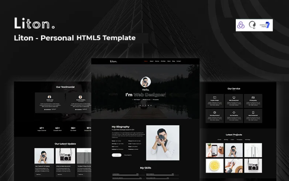 Liton – Personal & CV Responsive Website Template — Template by Templatemonster