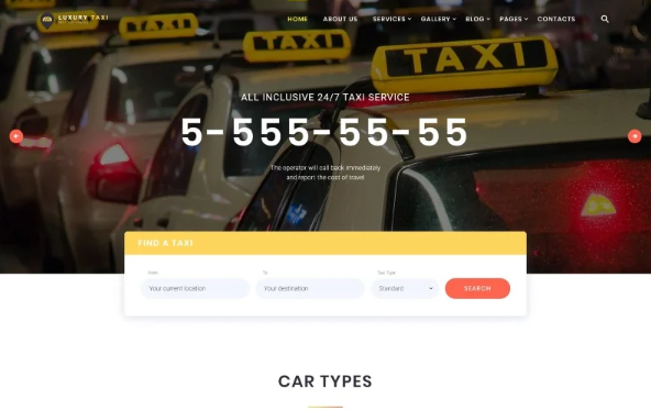 Luxury Taxi Multipage Website Template — Template by Templatemonster