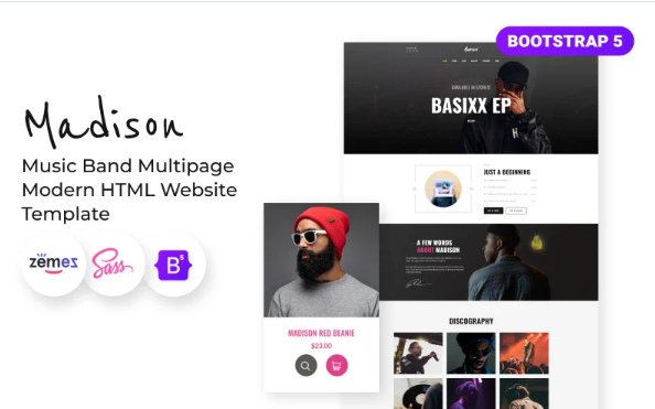 Madison – Singer Multipage HTML5 Website Template — Template by Templatemonster
