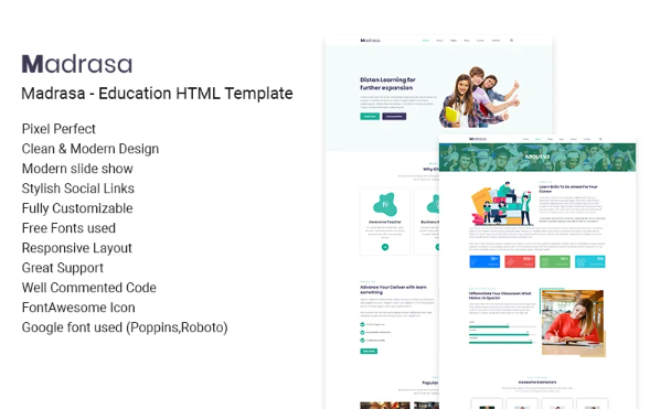 Madrasa – Creative Corporate & Education HTML Website Template