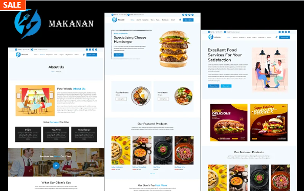 Makanan – Restaurant and Online Food Store eCommerce HTML and Bootstrap Website Template — Template by Templatemonster