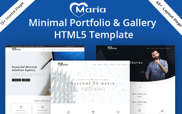 Maria Minimal Portfolio and Multipurpose Bootstrap HTML5 Website Template — Template by Templatemonster