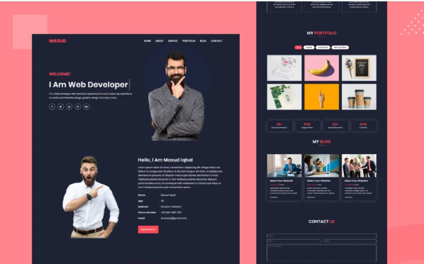 Masud Personal Portfolio Multipurpose Website Template — Template by Templatemonster