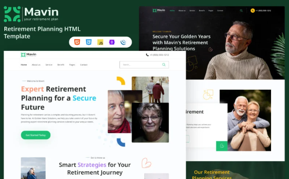 Mavin – Retirement Planning HTML Template — Template by Templatemonster