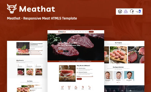 Meathat – Responsive Meat Website Template — Template by Templatemonster
