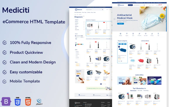 Mediciti – eCommerce HTML Template — Template by Templatemonster