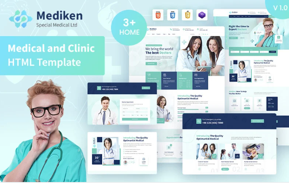 Mediken Medical and Hospital Bootstrap HTML5 Webasite Template — Template by Templatemonster