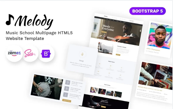Melody – Music School Multipage HTML5 Bootstrap Website Template — Template by Templatemonster