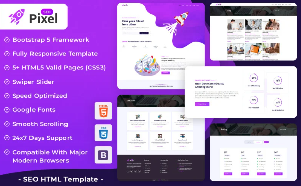Meta – SEO Responsive HTML Template — Template by Templatemonster