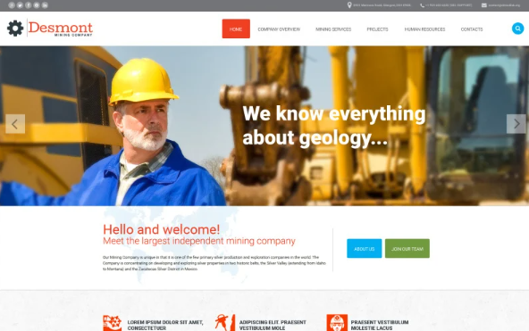 Mining Company Website Template — Template by Templatemonster