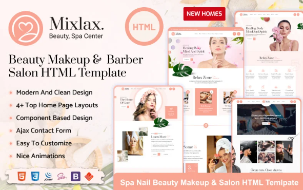 Mixlax – Beauty Nail Spa Makeup Wellness Salon HTML Template — Template by Templatemonster