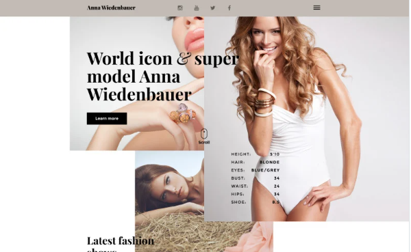Model Portfolio Website Template — Template by Templatemonster