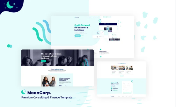 MoonCorp – Consulting & Finance Template — Template by Templatemonster