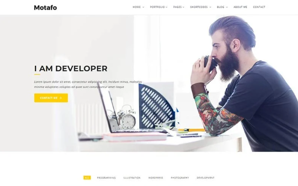 Motafo Minimal Portfolio Website Template — Template by Templatemonster
