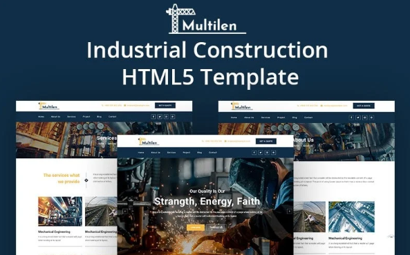 Multilen Industrial Construction HTML5 Template — Template by Templatemonster