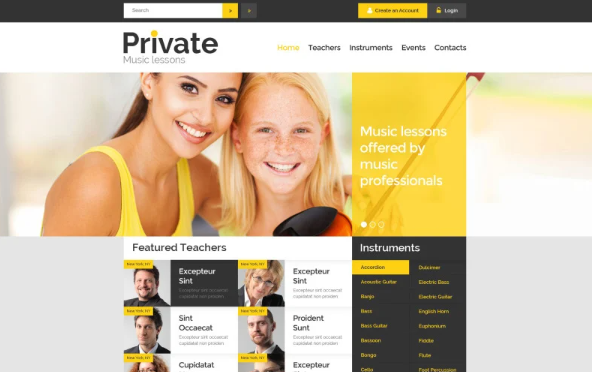 Music Education Website Template — Template by Templatemonster