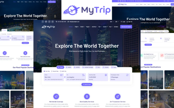 MyTrip – Travel Booking HTML5 Template — Template by Templatemonster