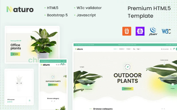 Naturo – The Plant & Outdoor HTML5 Template — Template by Templatemonster
