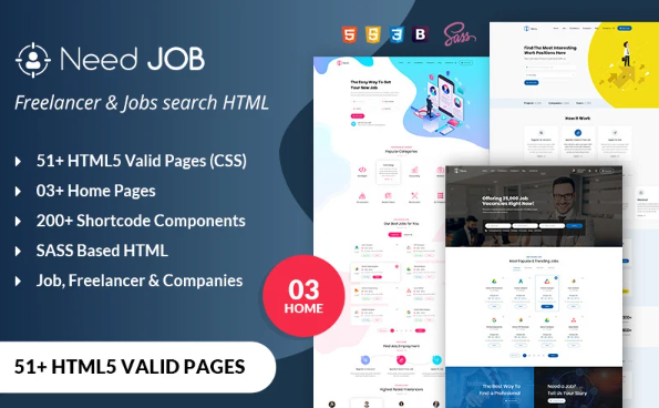 Need Job Freelancer and Jobs HTML Template — Template by Templatemonster