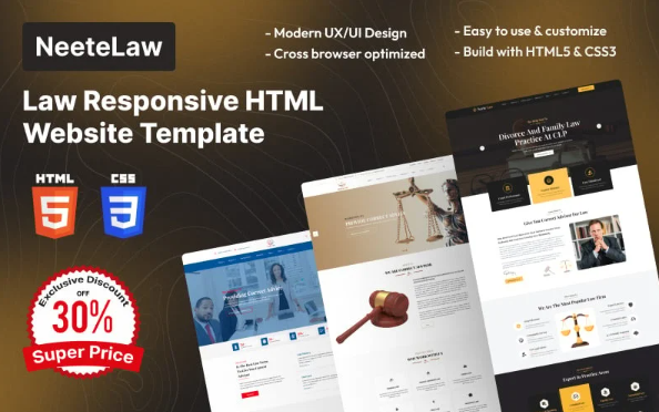 Neete – Law Responsive HTML Website Template — Template by Templatemonster