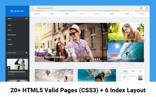 News 24×7 – Trendy Blog, News & Magazine Website Template