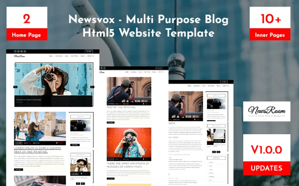 Newsvox – Multi Purpose Blog Html5 Website Template — Template by Templatemonster