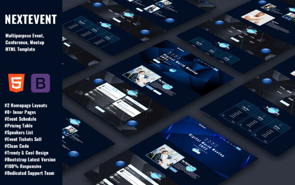 NextEvent – Multipurpose Event, Conference, Meetup HTML Template