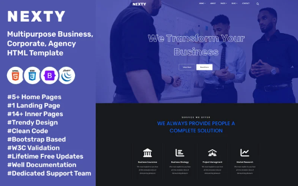 Nexty – Multipurpose Business, Corporate, Agency HTML Template — Template by Templatemonster