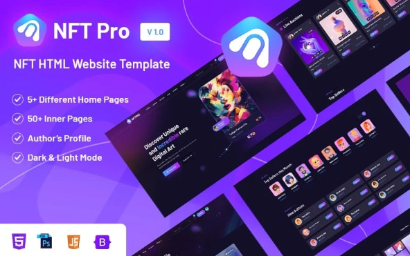 NftPro NFT Marketplace Top HTML5 Template — Template by Templatemonster