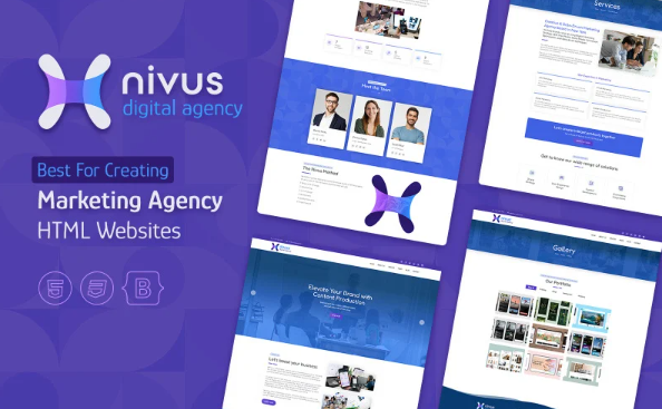 Nivus – Digital Agency Website Template — Template by Templatemonster