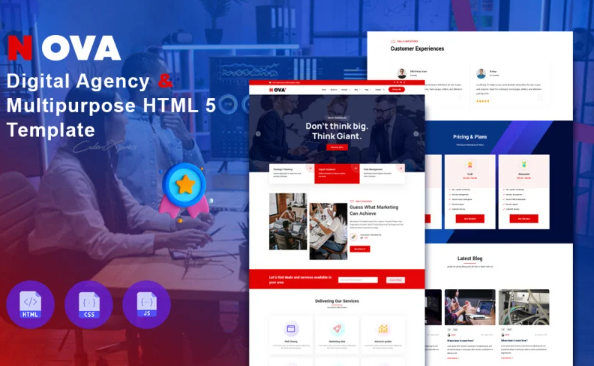 Nova – Digital Agency & Multipurpose HTML5 Template — Template by Templatemonster