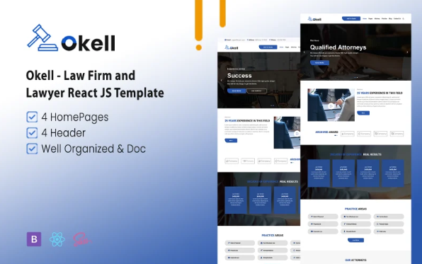 Okell – Law Firm and Lawyer React JS Template — Template by Templatemonster