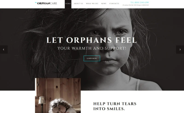 OrphanCare – Child Charity & Fundraising Website Template