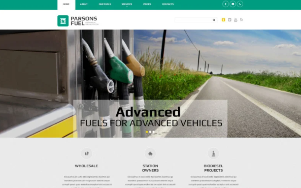 Parsons Fuel Website Template — Template by Templatemonster