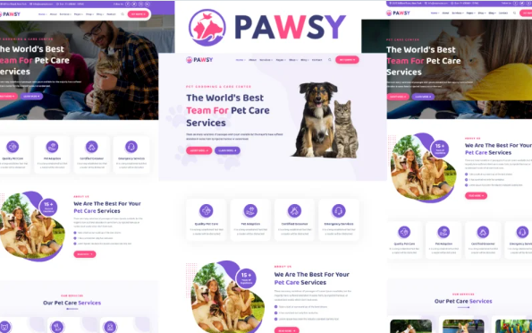 Pawsy – Pet Care Services HTML5 Template