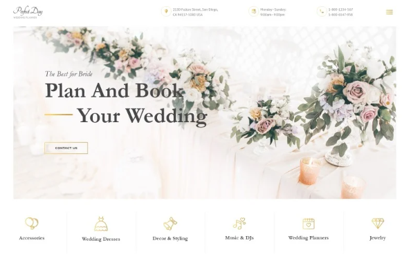 Perfect Day – Wedding Planning Multipage HTML Website Template